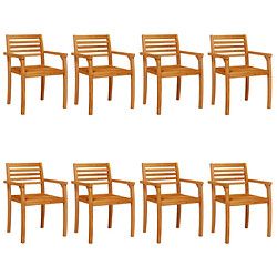 vidaXL Chaises de jardin lot de 8 59x55x85 bois massif d'acacia