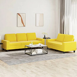 Maison Chic Ensemble de canapés 2 pcs, Canapé droit Sofa pour Salon jaune clair tissu -GKD984234