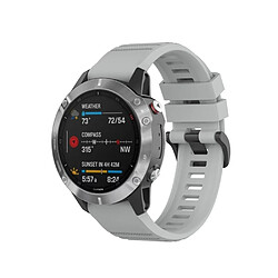 Bracelet en silicone Sport 26 mm avec boucle noire gris pour votre Garmin Fenix 6X Pro