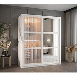 Abiks Meble Armoire Flutes 2 à Portes Coulissantes 200/150/62 2 Portes (blanc)