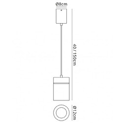 Luminaire Center Suspension design Fusion blanc mat 1 ampoule 40cm