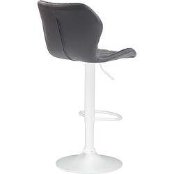 Acheter Decoshop26 Tabouret de bar x1 avec coutures décoratives en forme de losanges en PVC gris et métal blanc 10_0004652