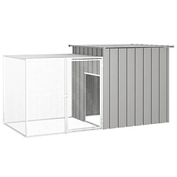 vidaXL Clapier Gris 200x91x100 cm Acier galvanisé