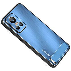 Coque en TPU + alliage d'aluminium avec béquille pour votre Realme GT Neo3 - bleu