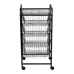 Helloshop26 Chariot de cuisine roulant 87 x 41 x 31,5 cm avec 4 paniers noir 03_0006794