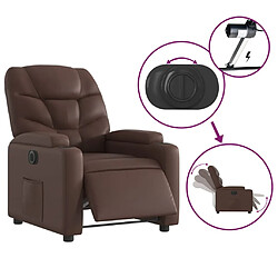 Acheter vidaXL Fauteuil inclinable électrique Marron Similicuir