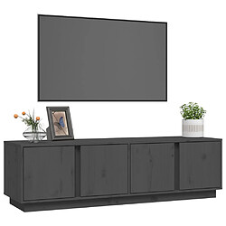 Avis vidaXL Meuble TV Gris 140x40x40 cm Bois de pin massif