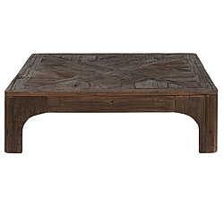 Pegane Table basse, table de salon en bois recyclé coloris marron - longueur 100 x profondeur 100 x Hauteur 32 cm