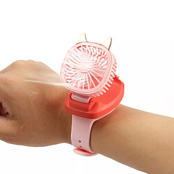 Avis (Rose) Ventilateur de Montre-bracelet Portable pour Enfants Refroidissement par Air Mini Ventilateurs Rechargeables USB Enfants