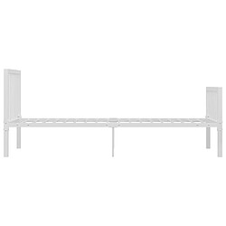 Avis vidaXL Cadre de lit sans matelas blanc métal 100x200 cm