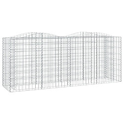 Maison Chic Jardinière,Lit surélevé - Bac à fleurs - pot de fleur à gabions arqué 200x50x100 cm Fer galvanisé -GKD97569