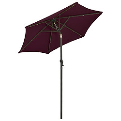 Avis vidaXL Parasol avec lumières LED Rouge bordeaux 200x211 cm Aluminium