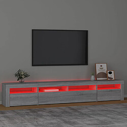 Acheter vidaXL Meuble TV avec lumières LED Sonoma gris 240x35x40 cm