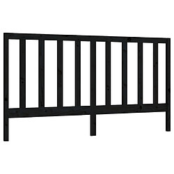 Maison Chic Tête de lit scandinave pour lit adulte,Meuble de chambre Noir 206x4x100 cm Bois massif de pin -MN89932