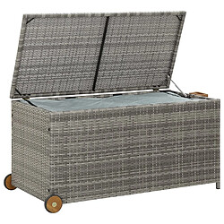 Acheter vidaXL Boîte de rangement de jardin gris clair 120x65x61 cm rotin