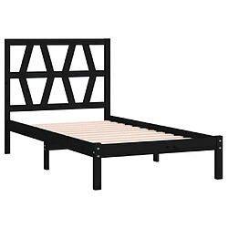 Avis vidaXL Cadre de lit sans matelas noir bois massif