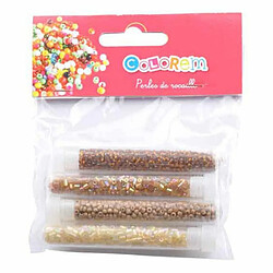 Paris Prix Lot de 4 Tubes pour Bijoux Perles de Rocailles Beige