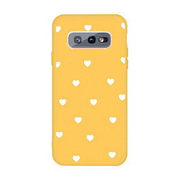 Wewoo Coque Pour Galaxy S10 Multi Love Heart Pattern Housse de protection en TPU givré jaune