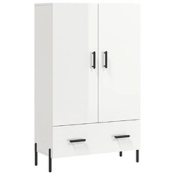 vidaXL Buffet haut blanc brillant 69,5x31x115 cm bois d'ingénierie