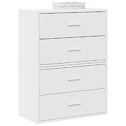 vidaXL Armoires avec 2 tiroirs 2pcs blanc 60x31x40cm bois d'ingénierie