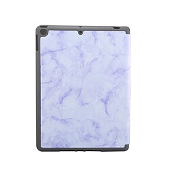 Etui en PU triple pli en marbre avec porte-stylo violet pour votre Apple iPad 10.2 (2019)