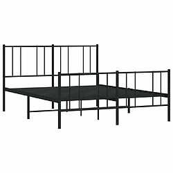 Maison Chic Lit adulte - Lit simple Cadre de lit métal avec tête de lit/pied de lit,Structure du lit Contemporain pour chambre noir 160x200 cm -MN25469 pas cher