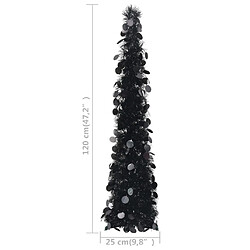 Acheter vidaXL Sapin de Noël artificiel escamotable noir 120 cm PET