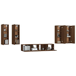 Acheter Maison Chic Ensemble de meubles TV 6 pcs | Banc TV Moderne pour salon | Meuble de Rangement - Chêne marron Bois d'ingénierie -MN91205