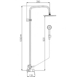 Rav Colonne de douche COLORADO avec pommeau en laiton noir H. 117 cm