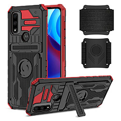 Coque en TPU anti-rayures avec béquille rouge pour Motorola G Pure