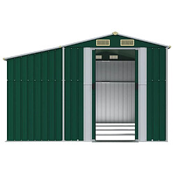 Avis Helloshop26 Abri de jardin cabane cabanon maison de stockage remise extérieur hangar outils robuste 277 x 365,5 x 179 cm acier galvanisé vert 02_0022378