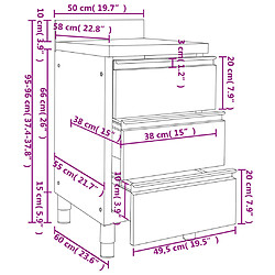 vidaXL Armoires de cuisine commerciale avec 3 tiroirs 2 pcs Inox pas cher