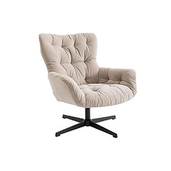 Avis Vente-Unique Fauteuil pivotant en tissu beige OPHELIE