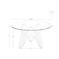 Angel Cerda Table à manger ronde verre trempé pas cher