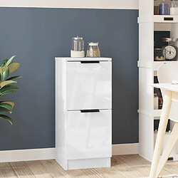 vidaXL Buffet Blanc brillant 30x30x70 cm Bois d'ingénierie