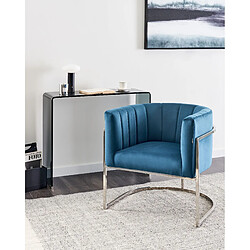 Beliani Fauteuil LARVIK Velours Bleu