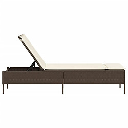 Acheter vidaXL Chaise longue avec coussin marron résine tressée