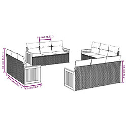 Avis Maison Chic Salon de jardin 12 pcs avec coussins, Ensemble Tables et chaises d'extérieur noir résine tressée -GKD671477