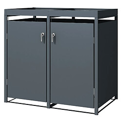 ML-Design Abri pour 2 poubelles 240L en acier anthracite 132x80x124 cm box avec jardinière