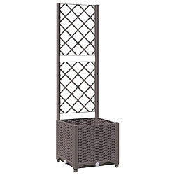 Maison Chic Jardinière,Bac à fleurs avec treillis - pot de fleur Marron 40x40x136 cm PP -GKD23827