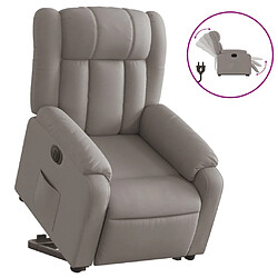 vidaXL Fauteuil inclinable électrique taupe tissu