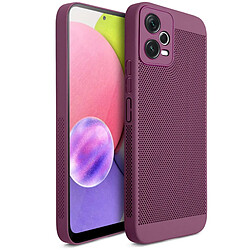 Moozy VentiGuard Coque pour Xiaomi Redmi Note 12, Violet - Housse Respirante avec Motif Perforé pour Circulation de l'Air, Ventilation, Anti-Surchauffe