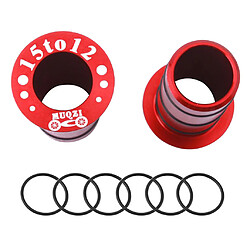 Acheter 2pcs adaptateur de selle de conversion d'arbre de tube avant de moyeu de vélo avant 15mm à 12mm rouge