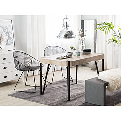 Beliani Table bois taupe/noir 130x80 cm CAMBELL