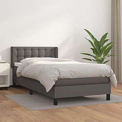 Maison Chic Lit Adulte - Lit simple Lit à sommier tapissier avec matelas moelleux - Meuble de Chambre - Gris 80x200 cm Similicuir -MN61126