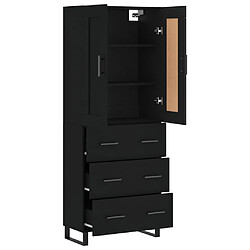 Avis vidaXL Buffet haut Noir 69,5x34x180 cm Bois d'ingénierie