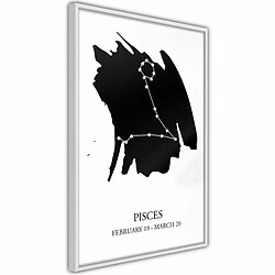 Paris Prix Affiche Murale Encadrée Zodiac Pisces I 20 x 30 cm Blanc