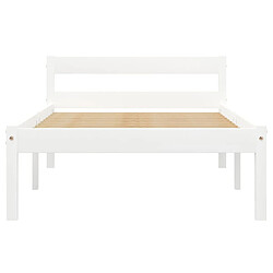 Avis Maison Chic Lit adulte - Lit simple Cadre de lit,Structure du lit Contemporain Blanc Bois de pin massif 100 x 200 cm -MN97432