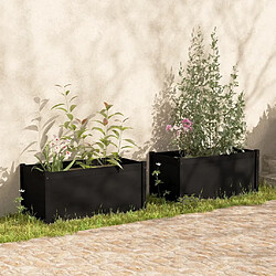 vidaXL Jardinières 2 pcs Noir 100x50x50 cm Bois de pin massif