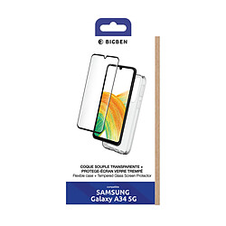 Bigben Pack pour Samsung Galaxy A34 5G (Coque Transparente + Verre trempé)